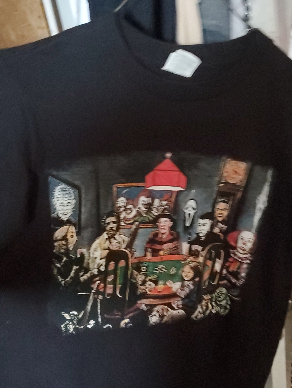Black Graphic Horror Characters Poker Tee